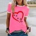 thumbnail image 1 of GERsome Valentines Day Cute Dog Paw Print T-Shirts Love Heart Short Sleeve Shirts Women's Casual Dog Lover Tee Blouse, 1 of 6