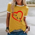 thumbnail image 1 of GERsome Valentines Day Cute Dog Paw Print T-Shirts Love Heart Short Sleeve Shirts Women's Casual Dog Lover Tee Blouse, 1 of 6