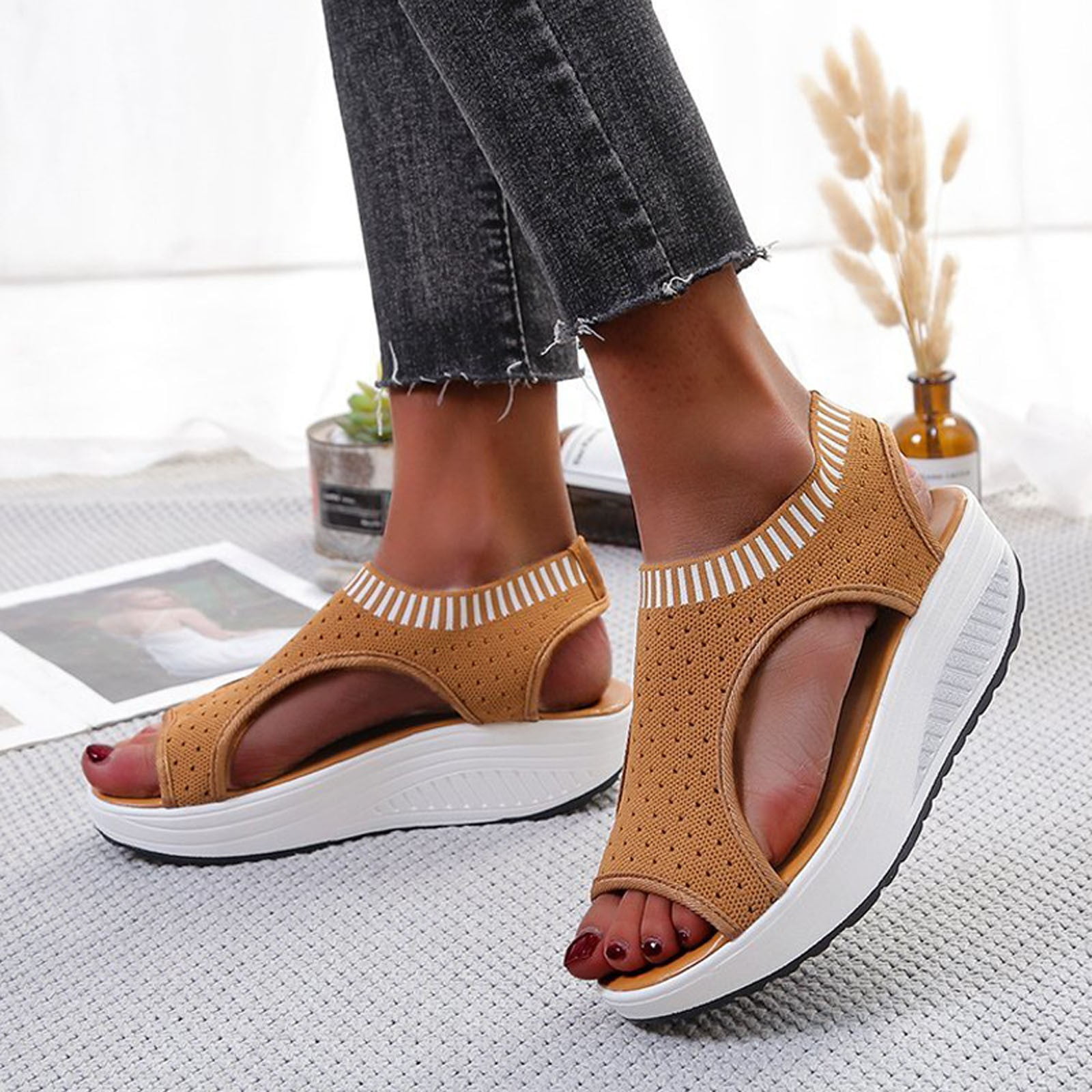 GERsome Washable Slingback Orthopedic Slide Sport Sandals, Gradation ...