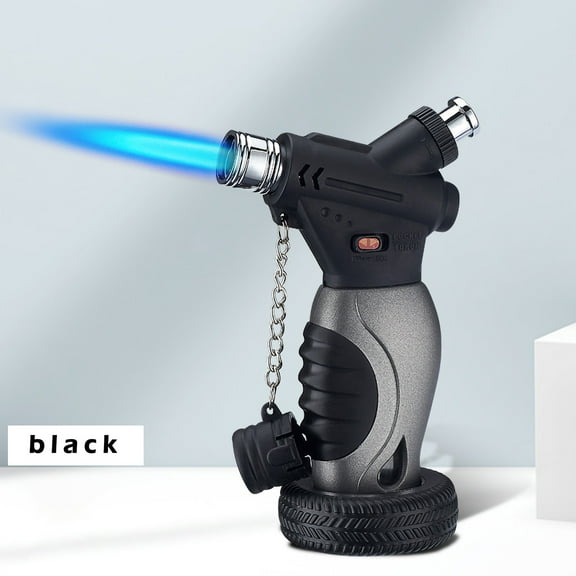 GERsome Windproof Direct Injection Flameproof Outdoor Barbecue Kitchen Baking Lighter Flame Butane Lighter with Safety Lock, Adjustable Flame Refillable Pocket Lighter for Kitchen Outdoor Use