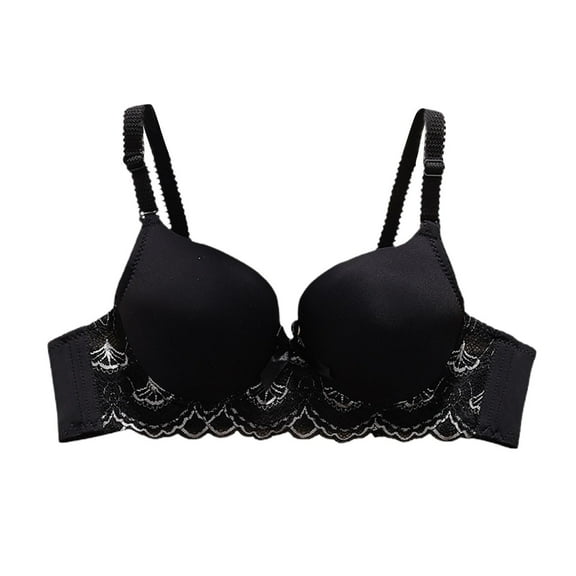 GERsome Wireless Lace Bras for Women No Underwire V Neck Soft Support Full Coverage Comfortable Bra