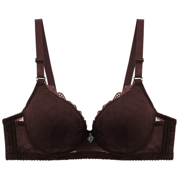 GERsome Wireless Lace Bras for Women No Underwire Wavy V Neck Soft Support Full Coverage Comfortable Bra