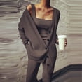 thumbnail image 1 of GERsome Women 3 Piece Knit Set Long Sleeve Jacket Sweater Top Vest and Pants Sweatsuit Outfits, 1 of 6