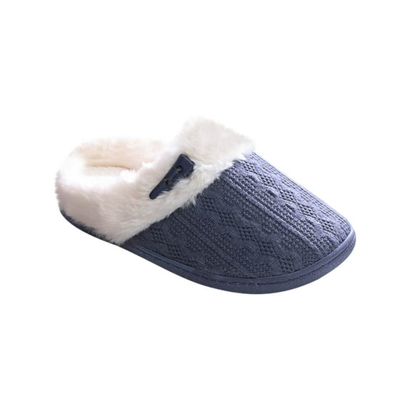 GERsome Women Arch Support Fuzzy Knitted Slipper Warm Slip On House Shoes