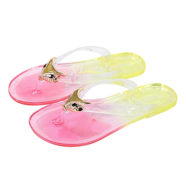 GERsome Women Flip Flops Jelly Thong Sandals Rubber Flat Beach Rain Slippers
