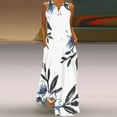thumbnail image 1 of GERsome Women Sleeveless Loose Plain Casual Plus Size Long Maxi Dress V-neck Travel Vacation Summer Outfits, 1 of 3
