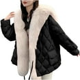 thumbnail image 1 of GERsome Women Thicken Warm Winter Coat Parka Faux Fur Outdoor Overcoat Long Jacket Outwear, 1 of 7