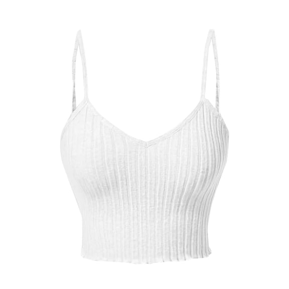 GERsome Women V Neck Ribbed Crop Tank Tops Summer Solid Color Basic Sleeveless Slim Fit Workout Yoga Tee Shirts