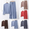 thumbnail image 1 of GERsome Women's 2 Piece Pajamas Outfits Long Sleeve Mock Neck Pullover Tops Wide Leg Pants Tracksuits Lounge Set M-XXL, 1 of 3