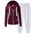 thumbnail image 1 of GERsome Women's 2 Piece Sweater Set Pullover Zip Up Sweatshirt Jogger Sweatpants Tracksuit Casual Outfit, 1 of 6
