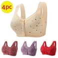 thumbnail image 1 of GERsome Women's 4 Pack Button Front Sleep Bra Wireless Post-Surgery Bra Yoga Sports Bras Comfort T-shirt Bra Convenient Snap Sleep Bra for Women Plus Size Full Coverage Bra, 1 of 9