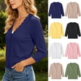 thumbnail image 1 of GERsome Women's Cardigans 3/4 Sleeve Button Down V-Neck Open Front Lightweight Casual Knit Sweaters Navy L, 1 of 7