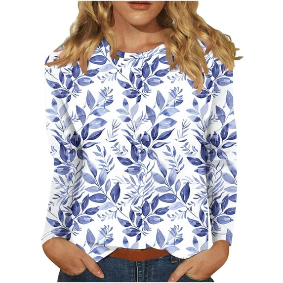 GERsome Women's Casual 3/4 Sleeve T-Shirts Loose Round Neck Cute Tunic Tops Basic Tees Blouses