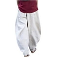 thumbnail image 1 of GERsome Women's Casual Cotton Linen Baggy Pants with Elastic Waist Relax Fit Lantern Trouser, 1 of 6