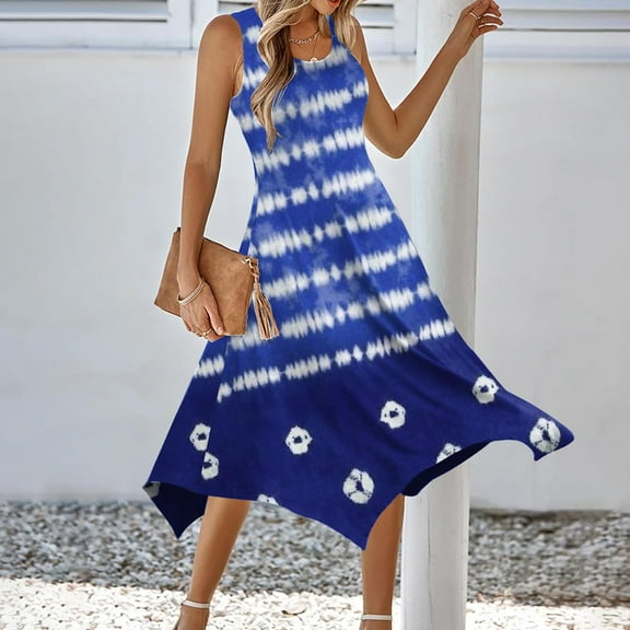 GERsome Women's Casual Summer Sleeveless Dresses Loose Plus Size Swing Tank Dress Hawaiian Beach Sundress with Pockets