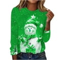 thumbnail image 1 of GERsome Women's Christmas Long Sleeve Shirts Crew Neck Tunic Tops Dressy Cute Xmas Snowman Tees Blouse Loose Fit Pullover (S-XXL), 1 of 4