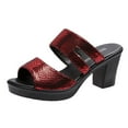 thumbnail image 1 of GERsome Women's Chunky Heel Slide Slippers,Summer Fashion Slip On Block Heeled Open Toe Wedge Bohemian Mother's Sandals, 1 of 9