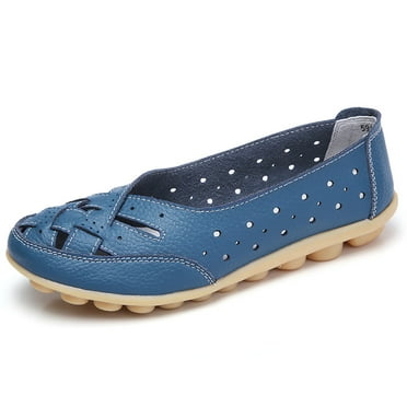 GERsome Women's Classic Leather Loafer Comfort Slip-On Soft Flats Fashion Casual Leather Loafer Sandal Closed Toe Walking Shoes for Daily Working