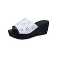 thumbnail image 1 of GERsome Women's Comfort Cut-Out Vamp Open Toe Wedge Slide Sandals, 1 of 2
