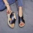 thumbnail image 1 of GERsome Women's Espadrille Wedge Platform Sandals Open Toe Ankle Buckle Strap Casual Summer Shoes, 1 of 6