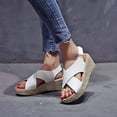 thumbnail image 1 of GERsome Women's Espadrille Wedge Platform Sandals Open Toe Ankle Buckle Strap Casual Summer Shoes, 1 of 6