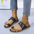 thumbnail image 1 of GERsome Women's Fashion Rhinestones Design Slides Sandals Summer Beach Travel Slippers, 1 of 8