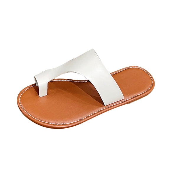GERsome Women's Flat Sandals Fashion Slides Flip Flops Strappy Open Toe Slip On Dressy Shoes