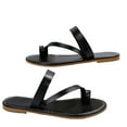 thumbnail image 1 of GERsome Women's Flat Sandals Fashion Slides Retro Flip Flops Sandals Open Toe Slip On Dressy Shoes, 1 of 6
