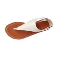 thumbnail image 1 of GERsome Women's Flat Sandals Open Toe Ankle Strap Thong Sandals Comfort Summer Beach Flip-Flops, White Size 7, 1 of 8
