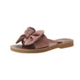 thumbnail image 1 of GERsome Women's Flat Slide Sandals Suede Bowknot Flip-flops Flat Beach Slippers, 1 of 3