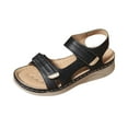 thumbnail image 1 of GERsome Women's Flatform Wedge Sandals Open Toe Ankle Strap Summer Outdoor Comfort Walking Sandals, Black Size 8.5, 1 of 6