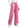 thumbnail image 1 of GERsome Women's Fleece Wide Leg Pants Drawstring Elastic Waist Lounge Sweatpants with Pockets Winter Casual Trousers Size 3XL, 1 of 6