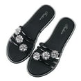 thumbnail image 1 of GERsome Women's Flower Flat Sandals Slip on Open Toe Sandals Slide Sandals for Women, 1 of 4