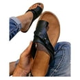thumbnail image 1 of GERsome Women's Gladiator Sandal Flat Strap Sandals Two Ankle Buckle, 1 of 2