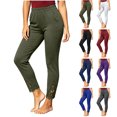 thumbnail image 1 of GERsome Women's Leggings Floral Lace Ankle Trim Slim Fit High Waisted with Pockets Casual Athletic Work Pants, 1 of 6
