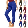 thumbnail image 1 of GERsome Women's Leggings Floral Lace Ankle Trim Slim Fit High Waisted with Pockets Casual Athletic Work Pants, 1 of 6