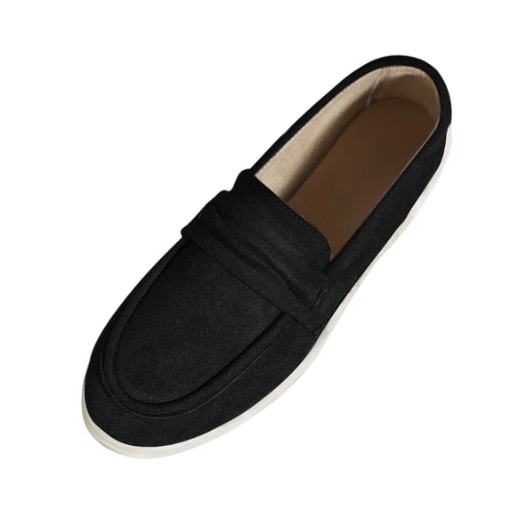 GERsome Women's Loafer Closed Toe Comfort Slip On Casual Work Shoes Dressy Walking Flats, Black Size 8.5