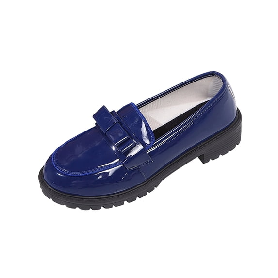 GERsome Women's Loafers Chunky Platform Round Toe Slip On Comfort Dress Shoes for Casual Work Business, Blue Size 7.5