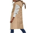 thumbnail image 1 of GERsome Women's Long Quilted Vest Hooded Maxi Length Sleeveless Puffer Vest Padded Coat Winter Outerwear, 1 of 1