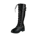 thumbnail image 1 of GERsome Women's Over The Knee Boot Fashion Flat Heel Boots Round Toe Buckles Riding Booties, 1 of 5