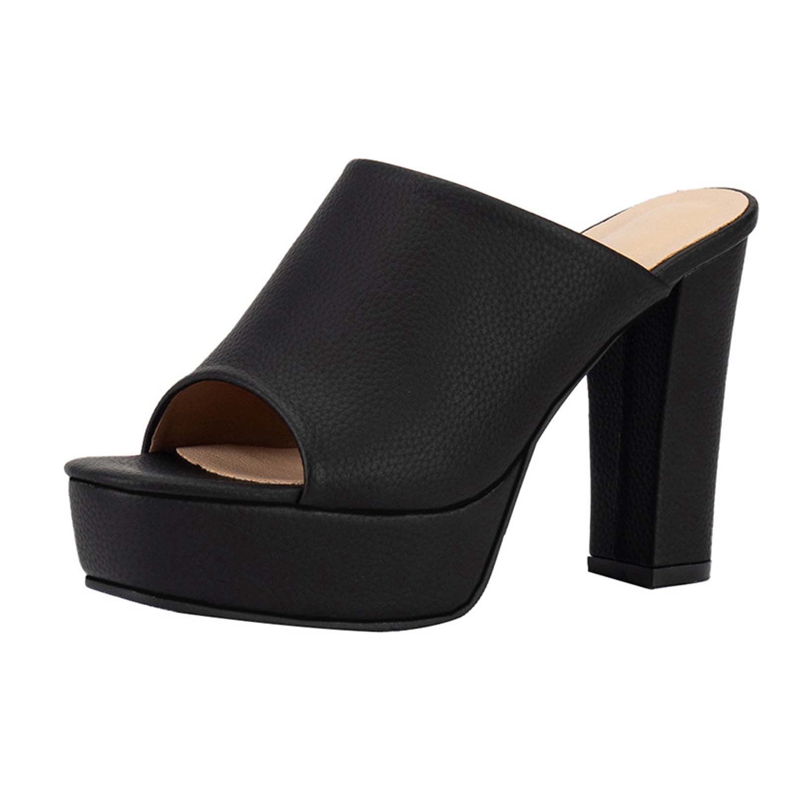 Women's Platform Heels High Chunky Sandals Open Toe Heeled Sandals Sexy Pumps Dress Party Wedding Shoes