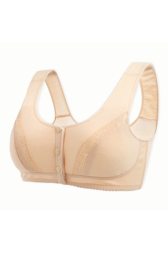 Women's Plus Size Full Coverage Front Closure Posture Back Unpadded Wireless Minimizer Bra