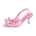 thumbnail image 1 of GERsome Women's Sandals Stiletto Heels Pointy Closed Toe Slingback Summer Slip-On Dressy Party Wedding Pumps Shoes, Pink Size 5.5, 1 of 5
