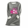 thumbnail image 1 of GERsome Women's Sherpa Lined Sweatshirts Thermal Casual Crewneck Fleece Pullover Winter Warm Thick Long Sleeve Tops S-XXL Gray/M, 1 of 2