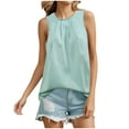 thumbnail image 1 of GERsome Women's Sleeveless Tops Loose Fit High Round Neck Tank Tops Casual Summer Solid Color Muscle Shirts S-2XL, 1 of 5