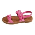 thumbnail image 1 of GERsome Women's Slide Sandals Open Toe Cross Strap Summer Flat Slingback Beach Sandals, Hot Pink Size 6.5, 1 of 9