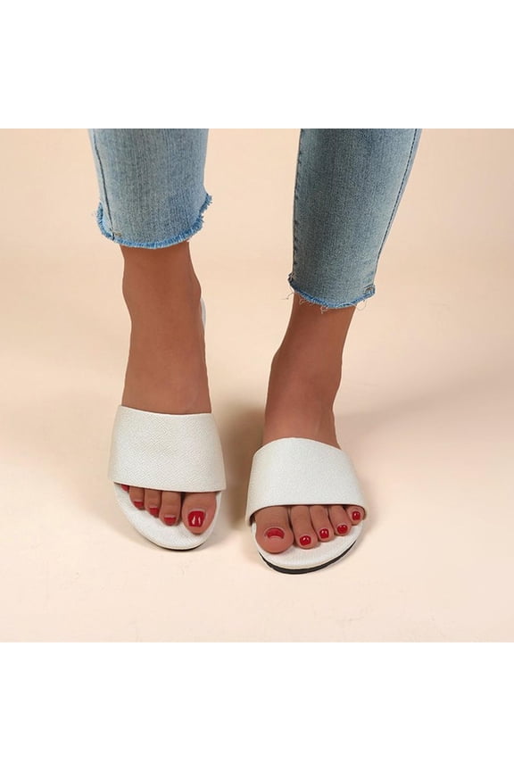 Women's Slip On Flat Sandals Summer Open Toe Slide Sandals
