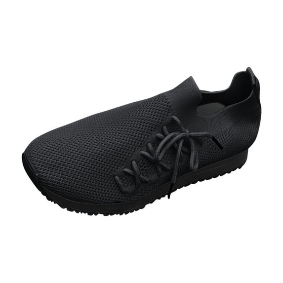 GERsome Women's Sneaker Closed Toe Slip-On Breathable Mesh Walking Shoes Summer Comfort Workout Sneakers, Black Size 9.5