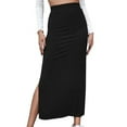 thumbnail image 1 of GERsome Women's Solid Color High Waist Side Split Maxi Bodycon Skirt, 1 of 8