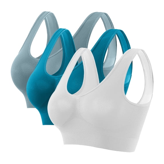 GERsome Women's Sports Bras 3 Pack Comfort Yoga Bra Gym Workout Fitness Seamless Wireless Bra